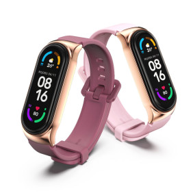 Ремешок силиконовый с металлической рамкой для Mi Band 7
