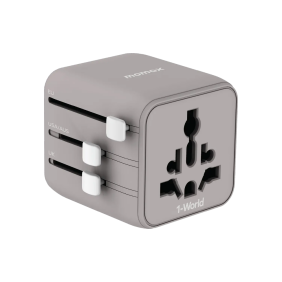 Адаптер переходник Momax Universal Travel Charger with Dual AC (тёмно-серый)