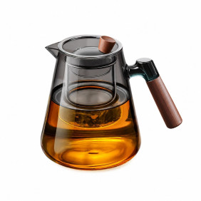 Стеклянный заварочный чайник (1100ml, пепельный)