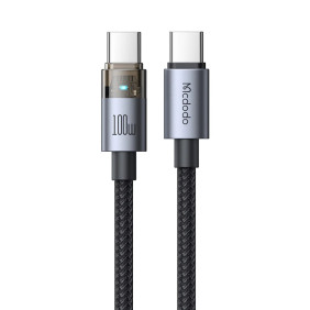 Кабель Mcdodo USB-C / USB-C Transparent Cable 100W 1,2m (чёрный)
